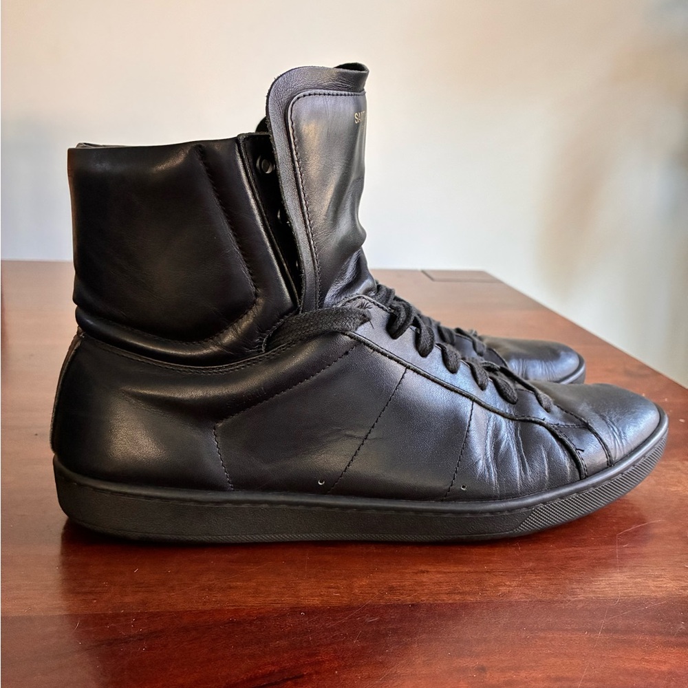 Saint Laurent Black High Top SL/01H Sneakers Men US 10.5 / EU 43.5 - Picture 2 of 13